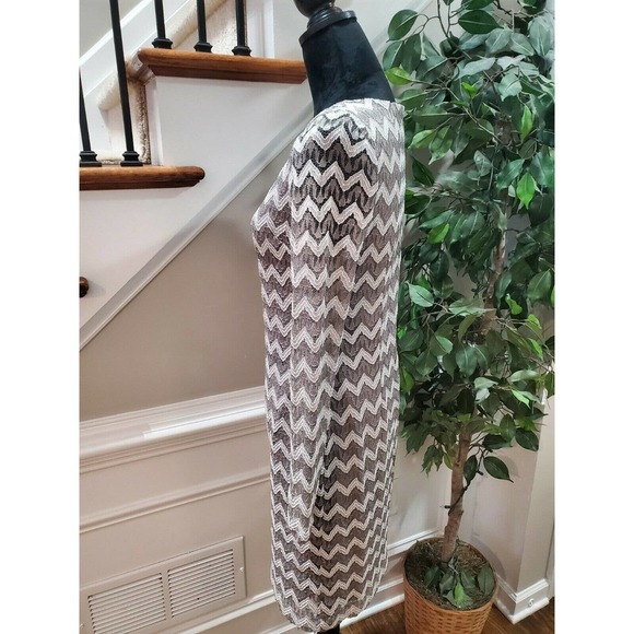 Jessica H Women's Gray Cotton Round Neck Long Sleeve Knee Length Dress Size 10 - Picture 7 of 11